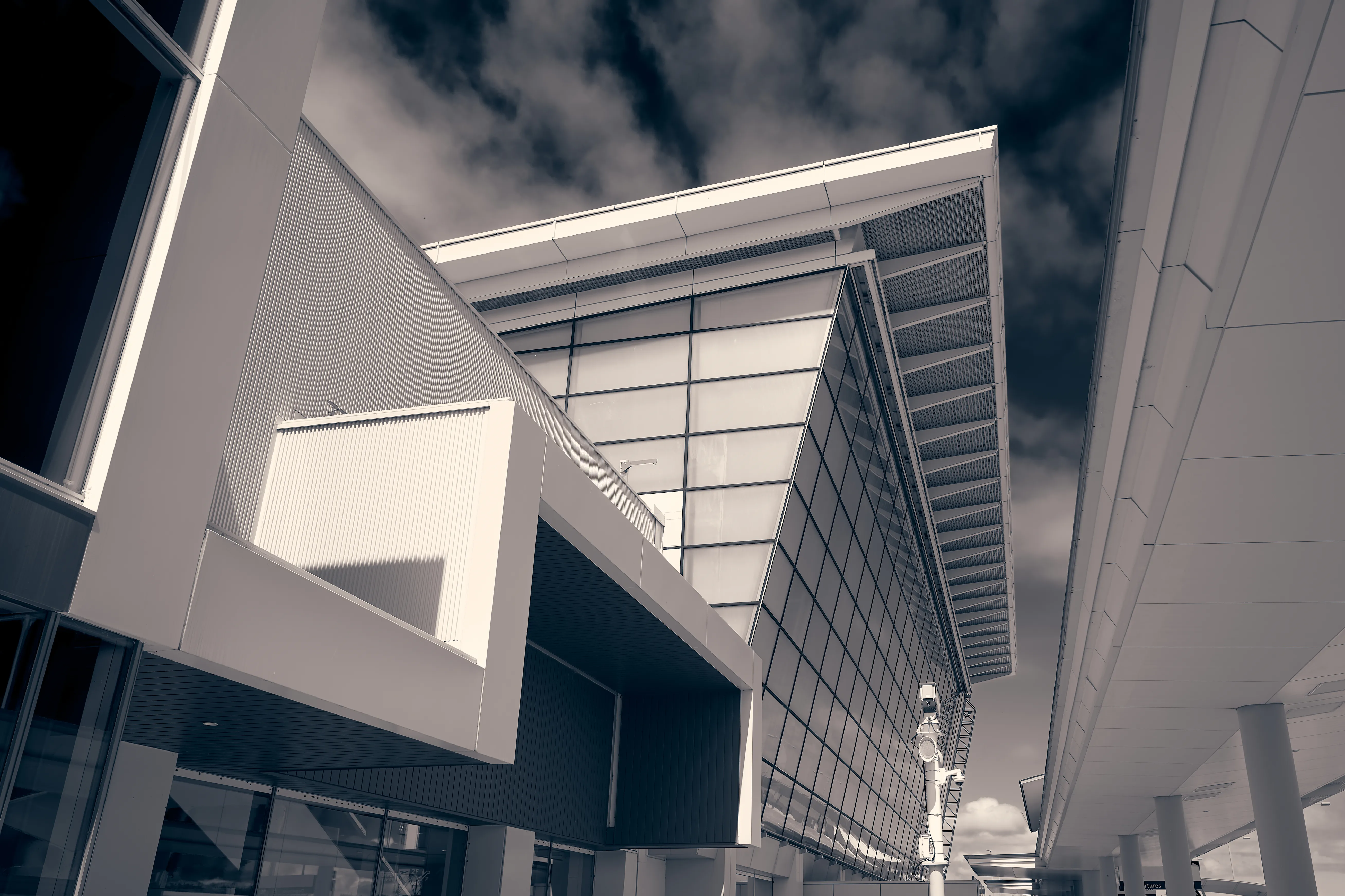 Modern architecture viewed from below